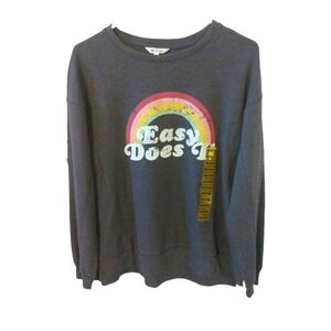 Wildfox NWOT "Easy Does It" Gray Super Soft Stylish Streetwear Sweatshirt M